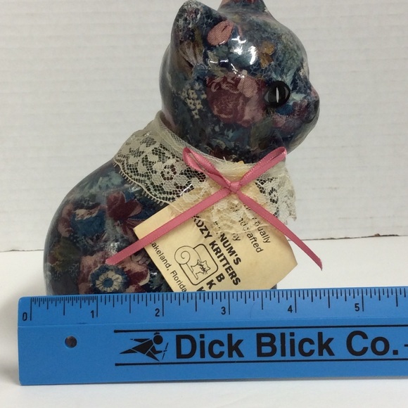 VTG Kozy Kritters by Num’s Decoupage Floral kitten - Picture 15 of 15